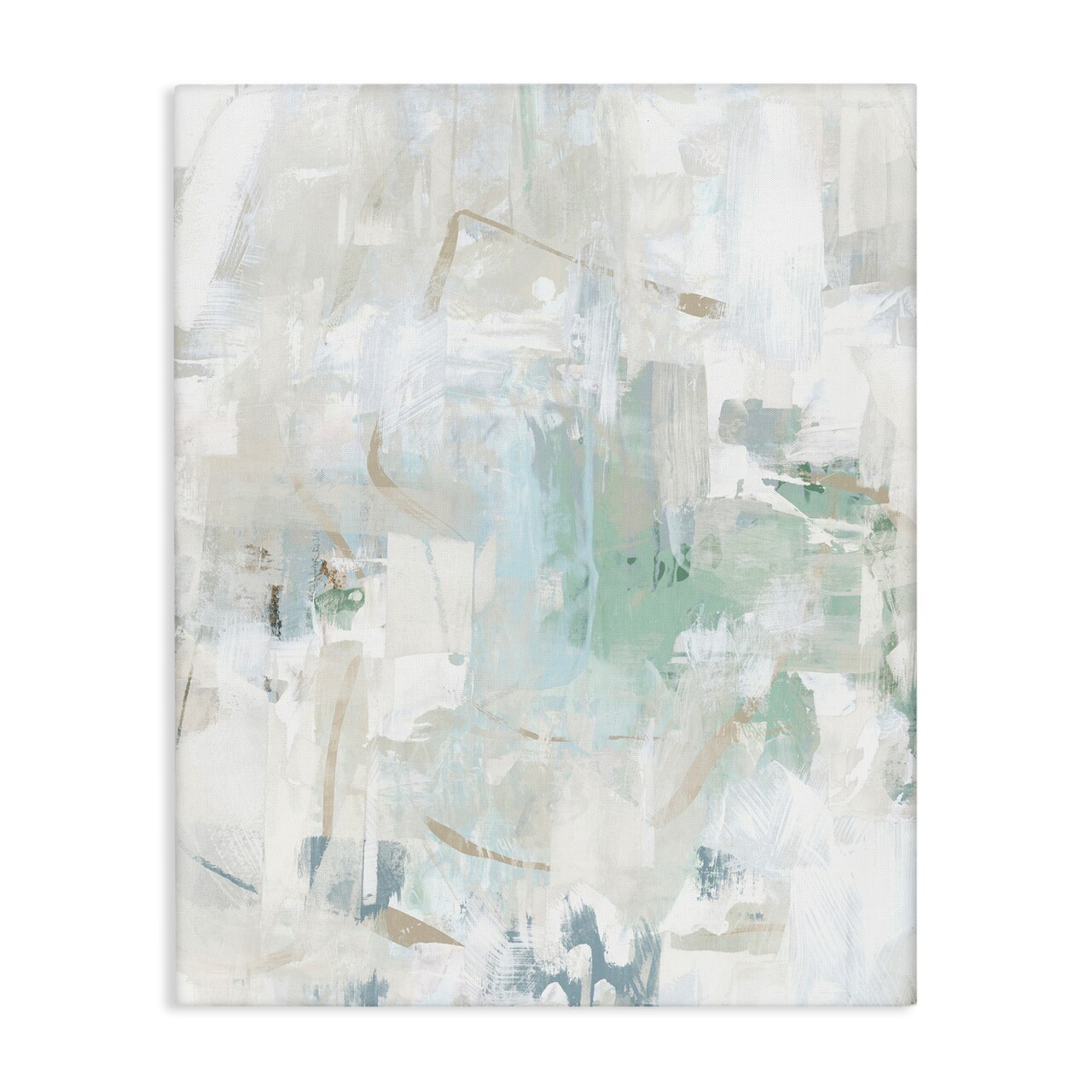Stupell Industries Faded Abstract with Green Canvas Wall Art Design by June Erica Vess